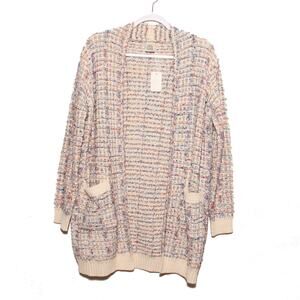 NEW R brand Multicolor Sparkle Long open front Cardigan Size S/M
